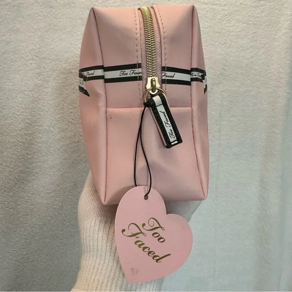 Too Faced Pink Cosmetic Case with Bow Design 9” x 6” x 4” - Picture 6 of 7